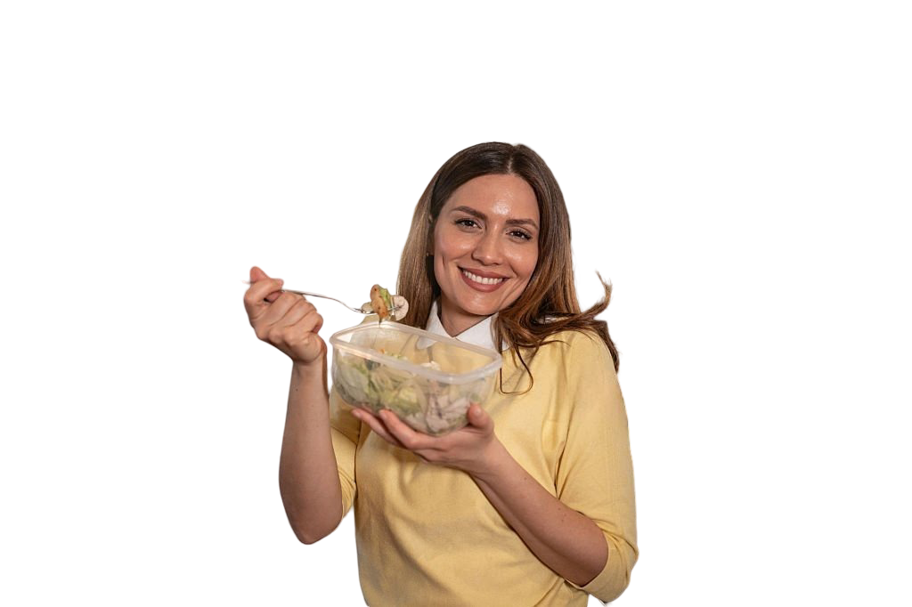 Girl with Healthy food
